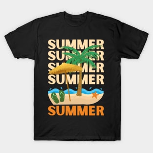 Hello summer Beach summertime Adventure travel lover palm tree sun T-Shirt